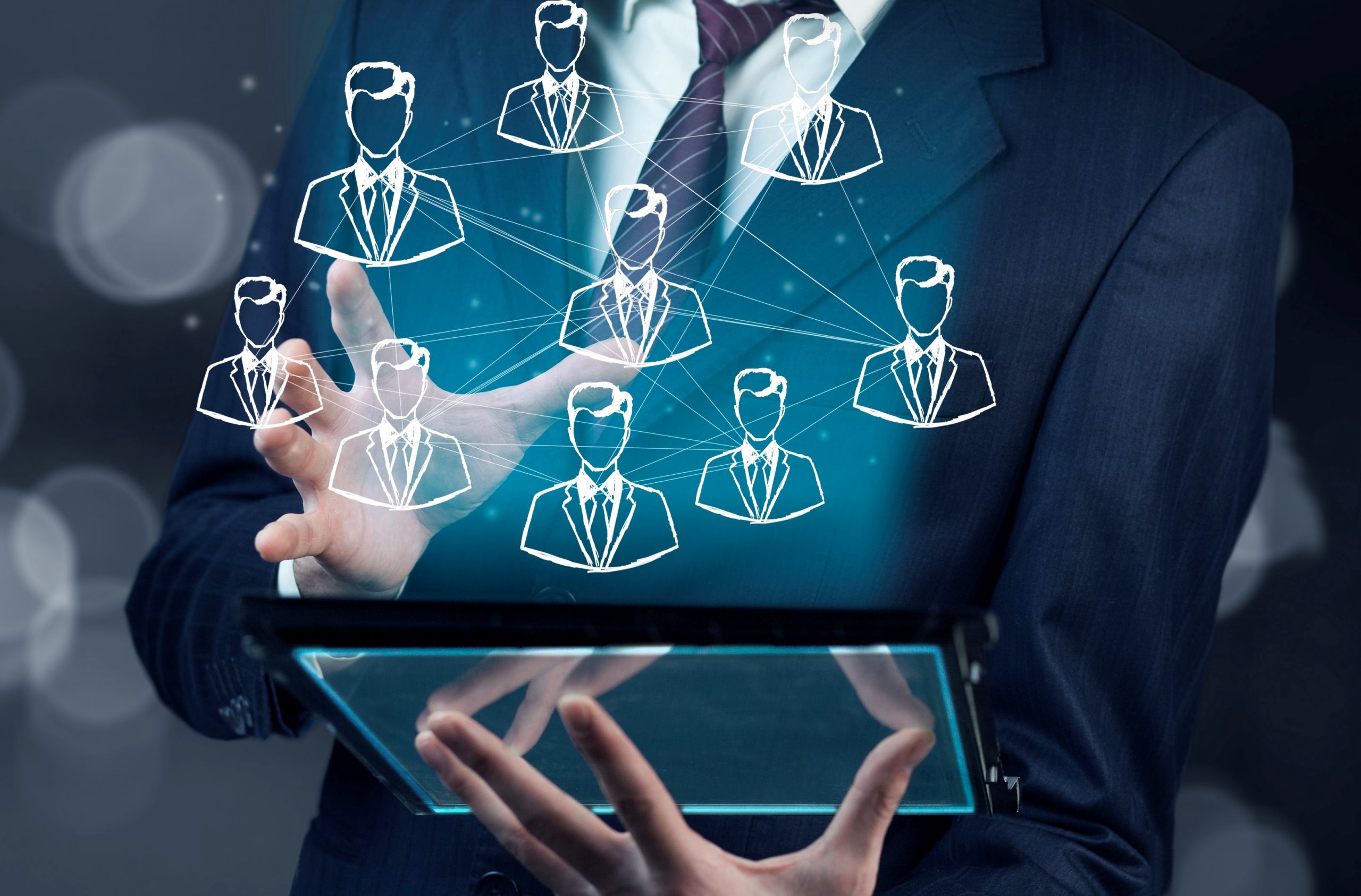 businessman working on digital virtual screen